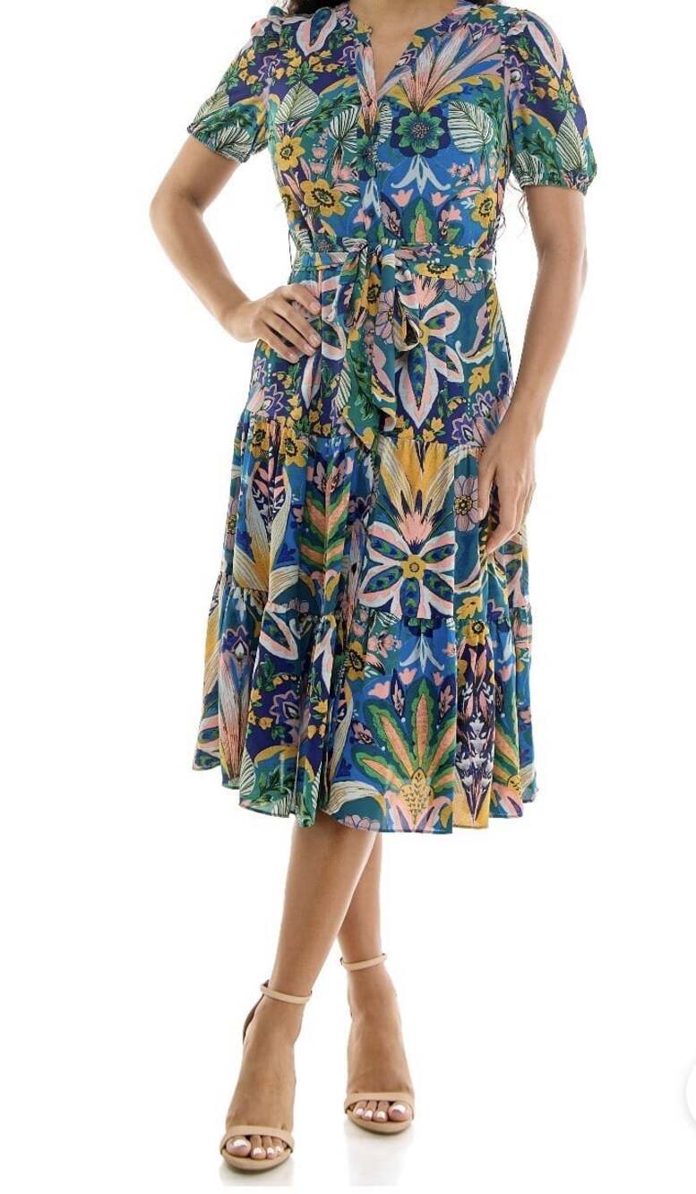 Nanette Lenore Women’s Puff Sleeve Midi Dress NWT Size xL  A84